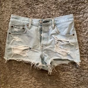 Levi’s 501 Light Blue Denim Shorts
